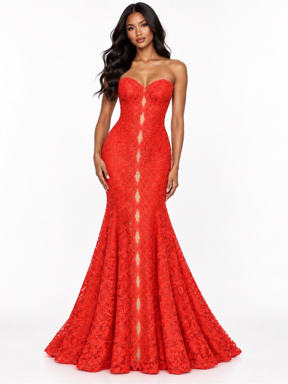 NWT La Femme Style #20570 Dress Gown in Coral ~ Size 2 | MSRP $598 ~ SOLD OUT